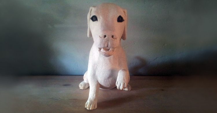 Ceramic Dog Sculpture